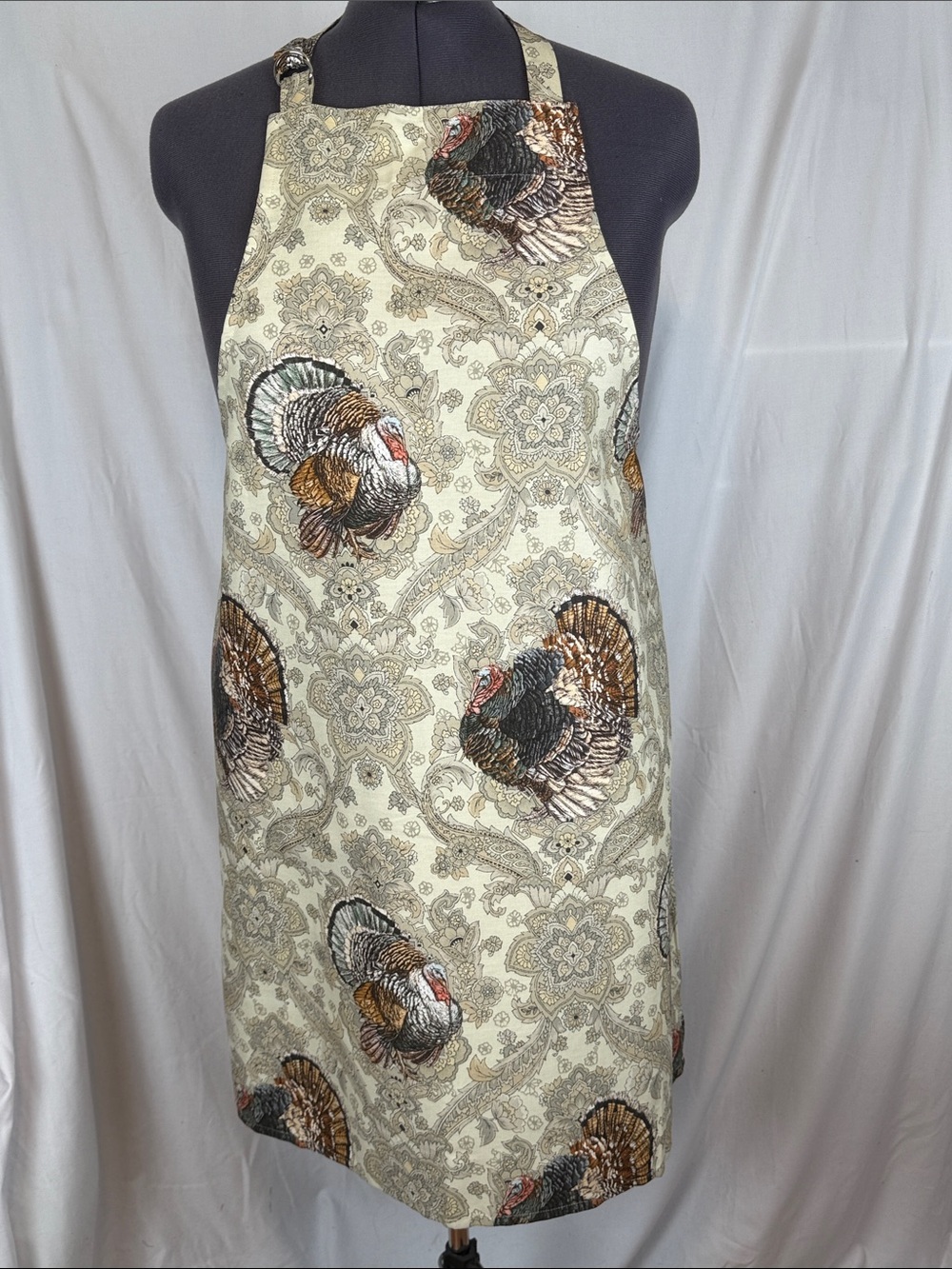Unisex Thanksgiving Turkey Print Adjustable Strap Apron One Size Fits Most